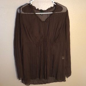 Sheer brown blouse